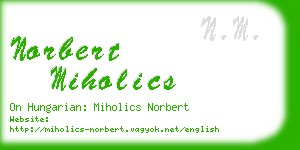 norbert miholics business card
